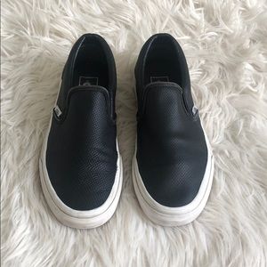 Black Leather Vans